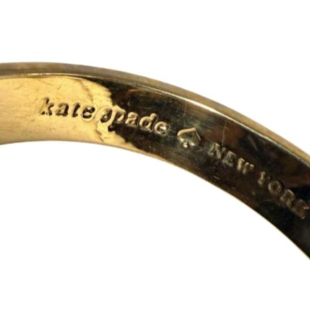 Kate Spade New York Every Day Spade Gold Tone Push Button Hinged Bangle - Picture 3 of 10
